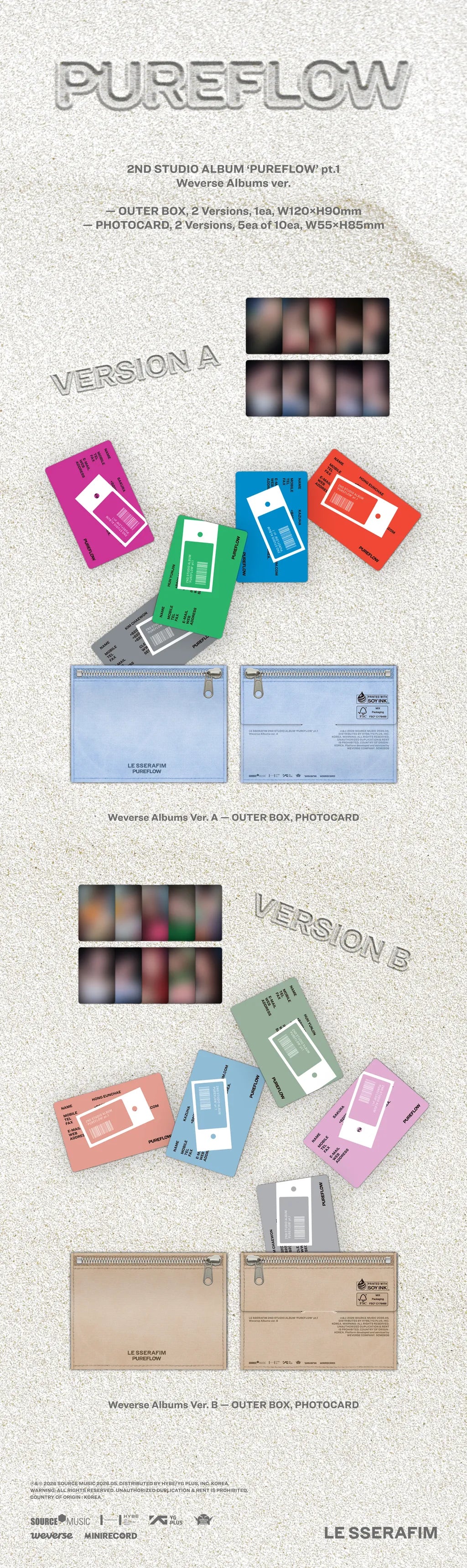 LE SSERAFIM 2nd Studio Album [PUREFLOW pt.1 / Weverse ver.]