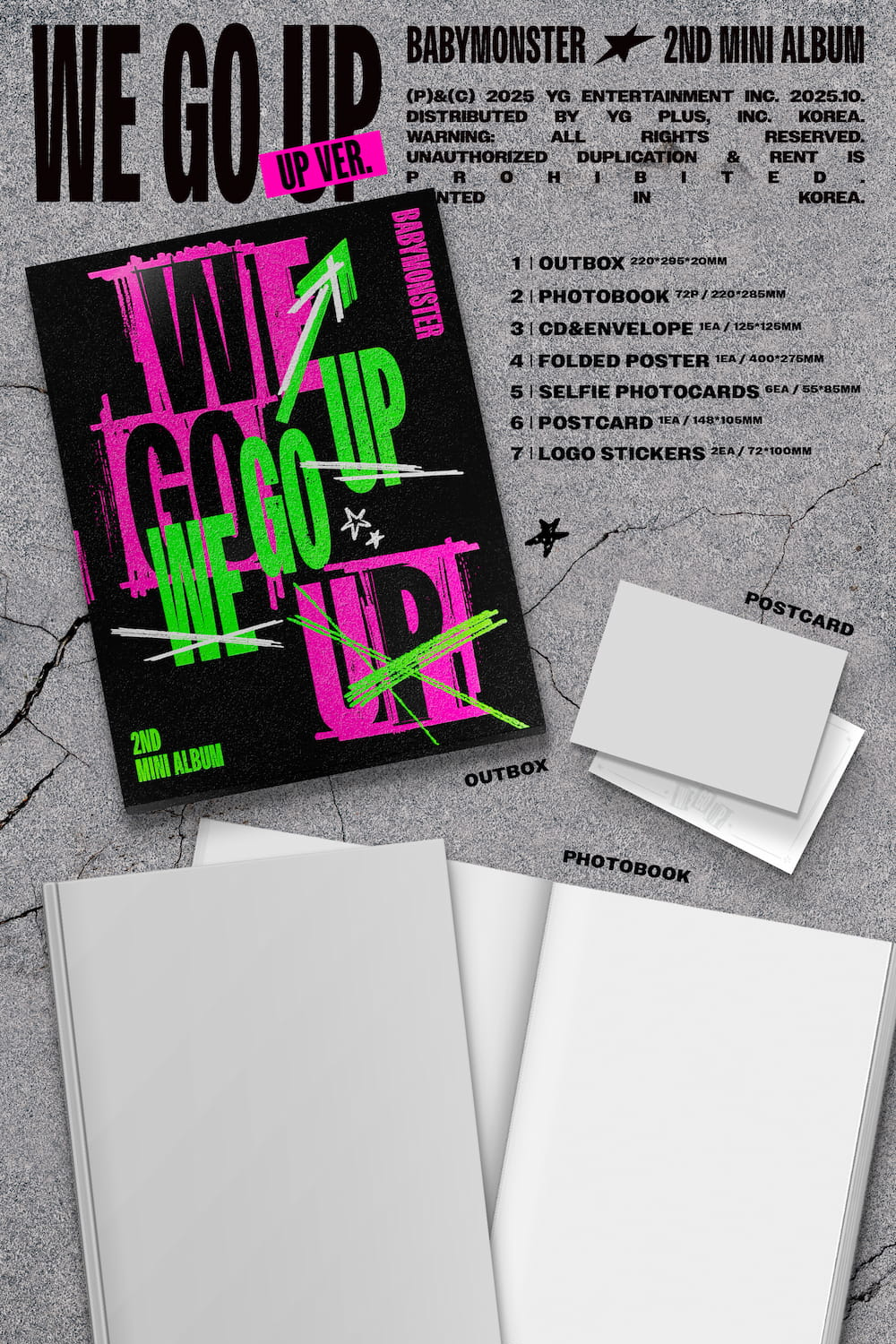 [PRE-ORDER] [MAKESTAR EXCLUSIVE] BABYMONSTER 2ND MINI ALBUM [WE GO UP/STANDARD VER.]