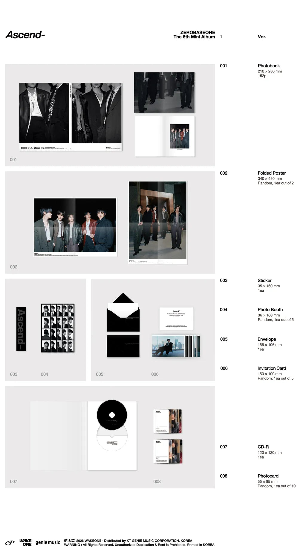 ZEROBASEONE The 6th Mini Album [Ascend- / Photobook Ver]
