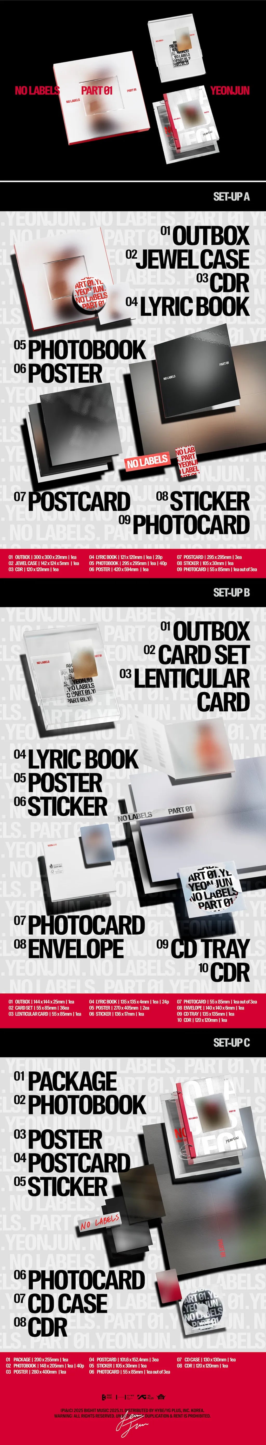 YEONJUN NO LABELS PART 01 Standard Ver. album contents