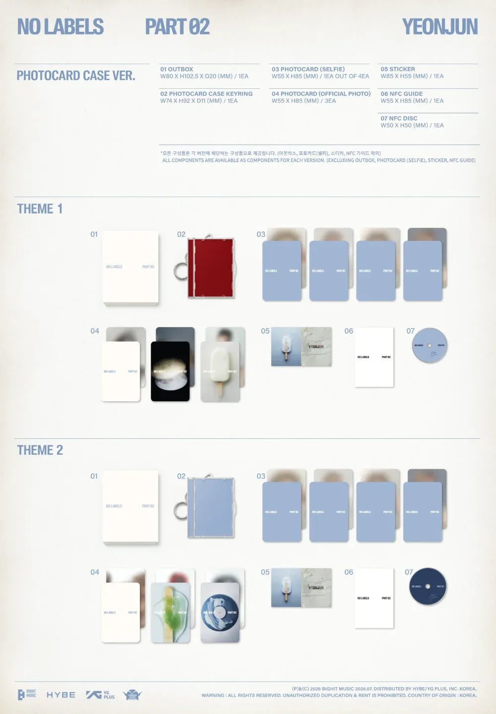 YEONJUN NO LABELS PART 02 Photocard Case Ver. contents