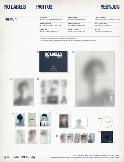 YEONJUN NO LABELS PART 02 Standard Ver. Theme 1 contents