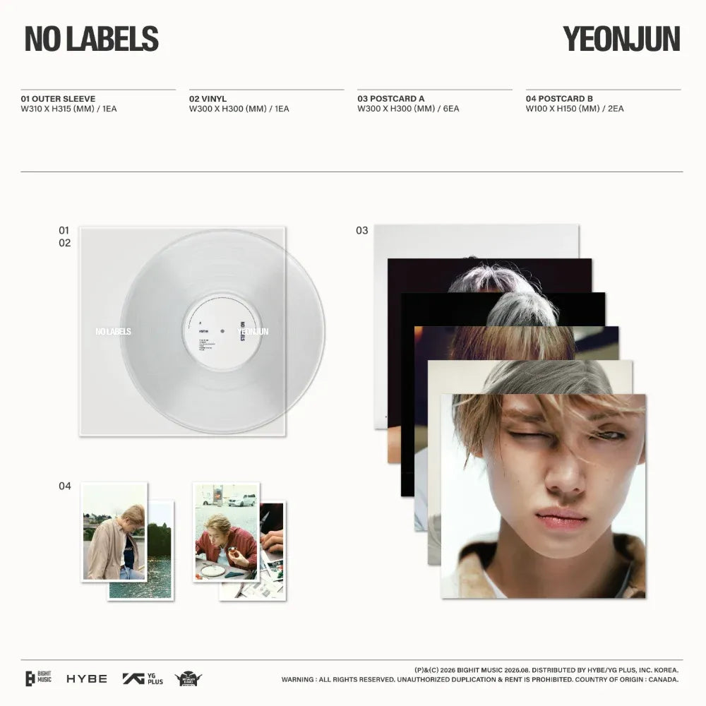 YEONJUN NO LABELS vinyl contents
