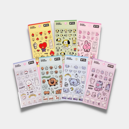 BT21 Clear Stickers