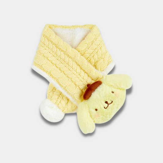 Pompompurin Knit Fuzzy Scarf