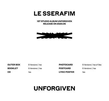 LE SSERAFIM 1ST STUDIO ALBUM [UNFORGIVEN/COMPACT VER.]