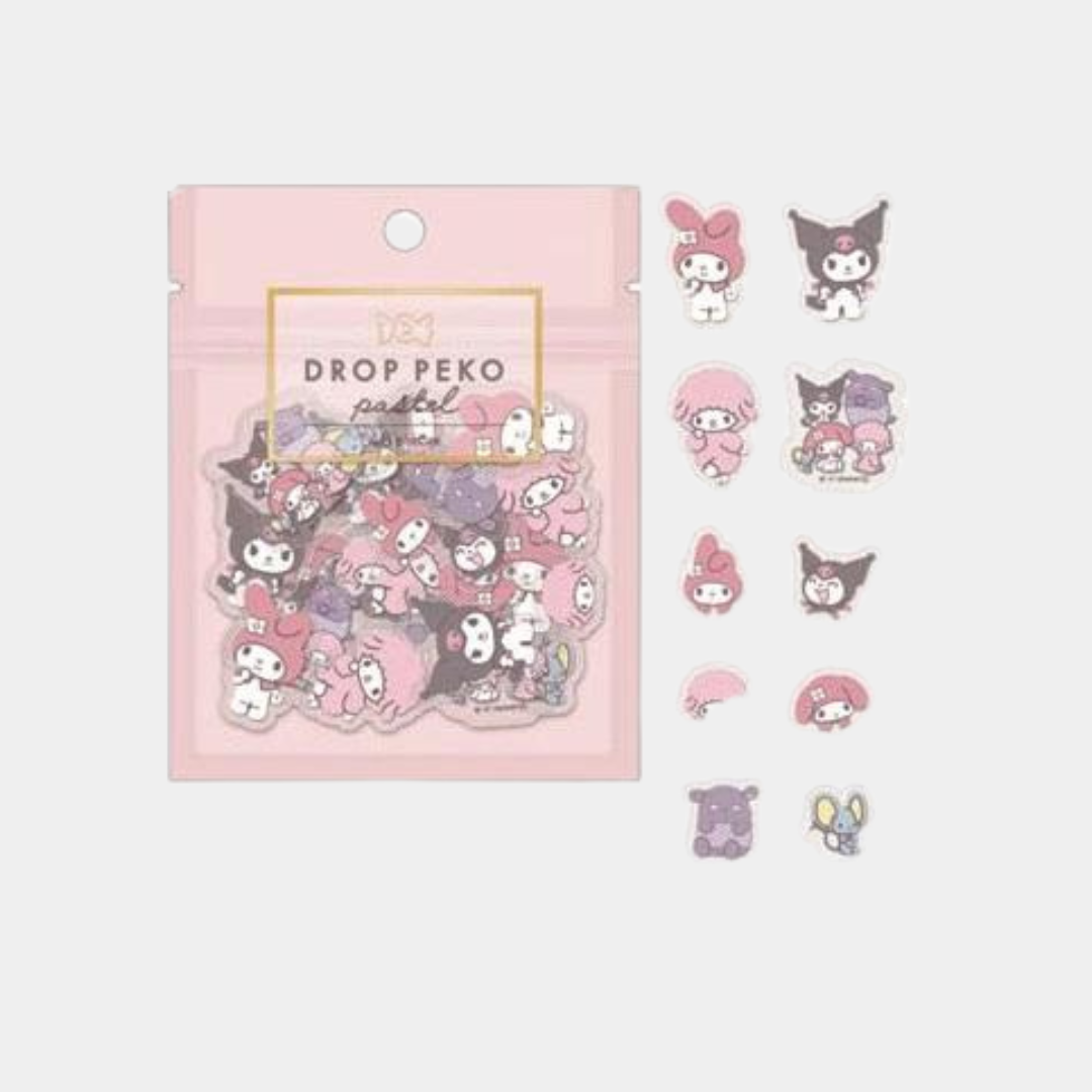 Kuromi and My Melody Drop Peko Pastel Gel Stickers