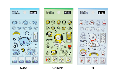 BT21 Clear Stickers