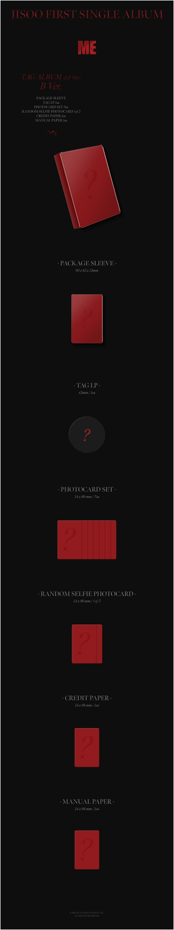 JISOO FIRST SINGLE ALBUM [ME/YG TAG ALBUM/LP Ver.]