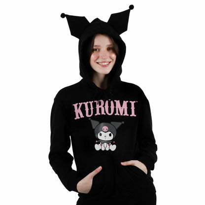 Kuromi Black Hoodie with ears