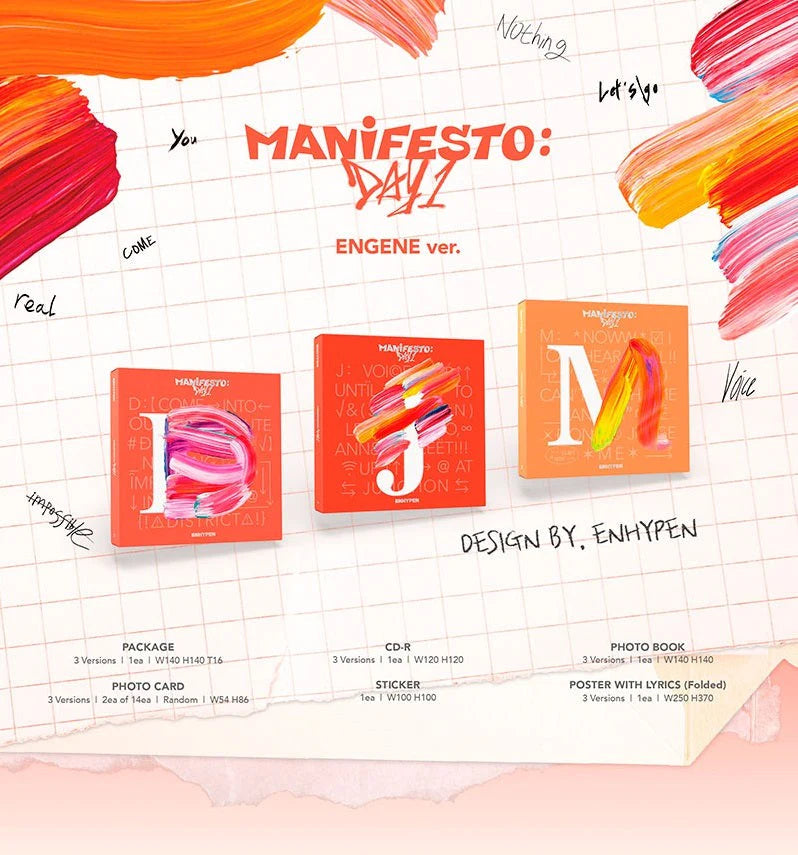 純正卸売ENHYPEN MANIFESTO:DAY1 アルバム ６形態 K-POP/アジア