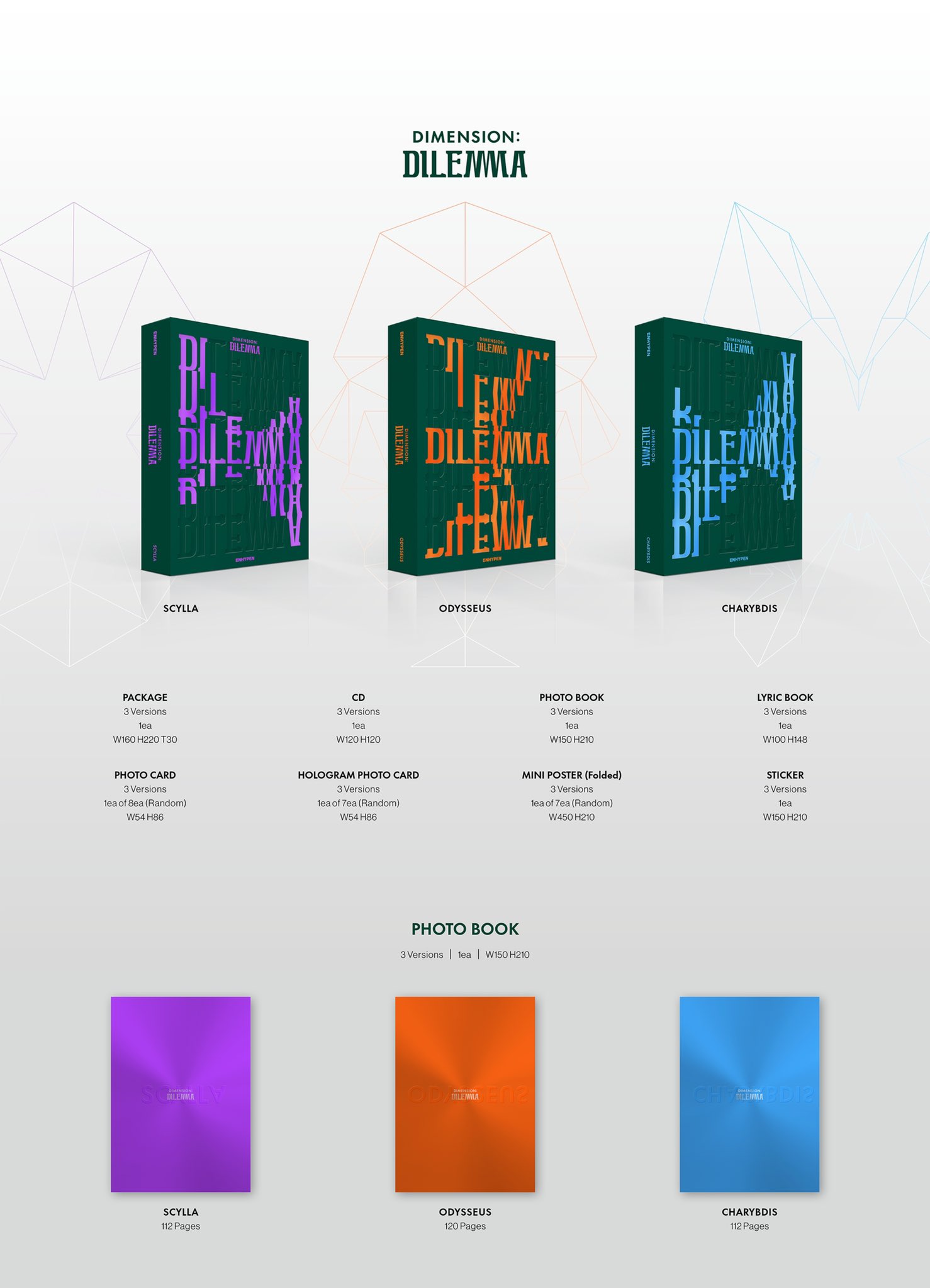 K-POP ENHYPEN Album [BORDER DAY ONE] DAWN Ver CD+P.Book+B.Mark+8p Post+2p  P.Card